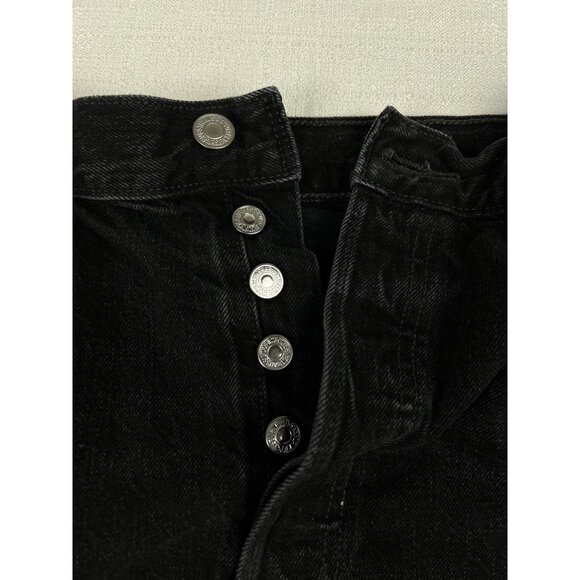 Levi’s Black Distressed High Rise Shorts Size W32 - Picture 3 of 10